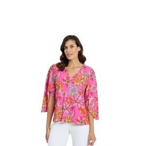 Jude Connally Daniella Stretch Twirling Peacock Pink Print Flowy Design …